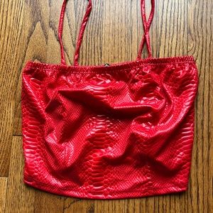 Papaya red crock soft crop tank